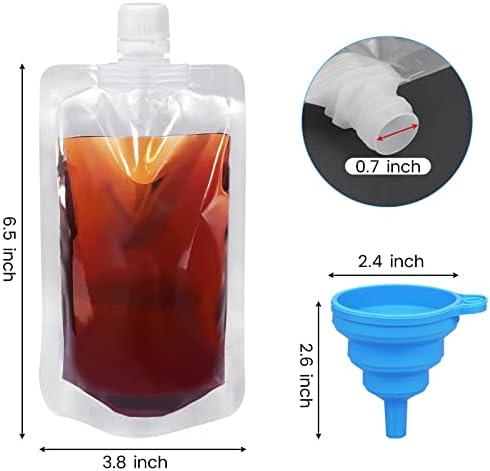 Круизна Пластмасов Фляжка с ром, Скрываемые Пакетчета за напитки с набор от фуния, 8 грама, опаковка от 10 броя