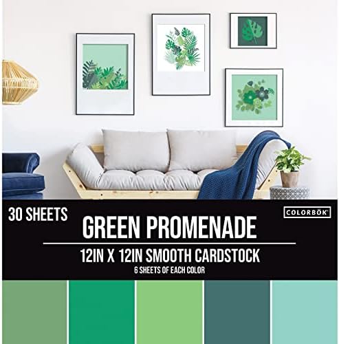 ColorBok 73477B Бележник от гладък Картон хартия в Зелен цвят Promenade, 12 x 12