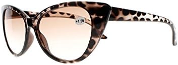 Дамски Дизайнерски Цветни Извънгабаритни Очила за четене Cat Eye UV Pro С Тъмни Лещи Слънчеви Очила