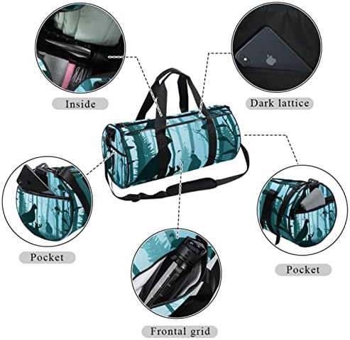 MaMacool Дамска Чанта с Изображение на Птица, Чанта за Носене през Рамо, Холщовая Пътна Чанта за Фитнес, Танци, Пътуване