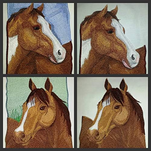 Индивидуален и уникален дух на портрети жребци [Портрет на коня], Бродирана на желязо нашивке [11,5 x8] Произведено в