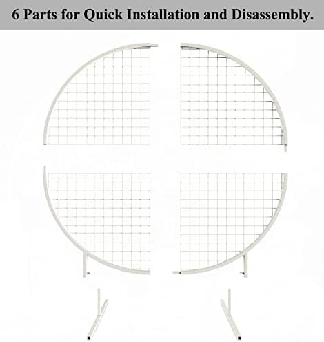LANGXUN 6 фута Комплект Арка от бяла кръгла Метална топка, Поставка за арка от бялата кръгла мрежа за сватбени бижута,