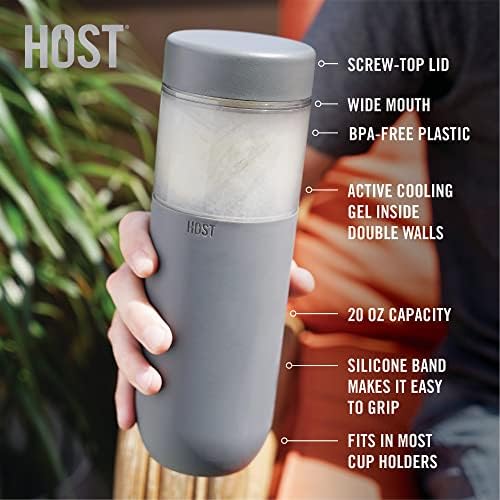 Чаша за охлаждане на фризера за бутилки с вода HOST FREEZE с двойни стени и активен Охлаждащ гел, Капак от Неръждаема