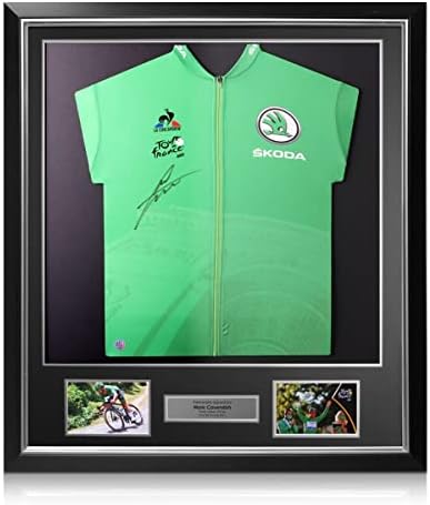 Изключителна айде нещо Марка Кавендиша, подписан от зелената майкой Тур Дьо Франс. Луксозна Рамка