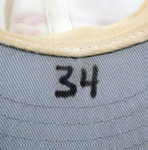 1995-97 Синсинати Редс Дейв Бурба 34 Използвал в играта Бяла шапка 7.125 DP22707 - Използвал в играта шапки MLB