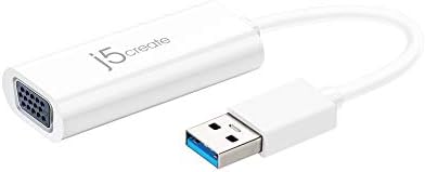 j5create Кабел-USB адаптер-VGA за настолен дисплей с мулти-монитор, конвертор USB видео карти | Възпроизвеждане във формат