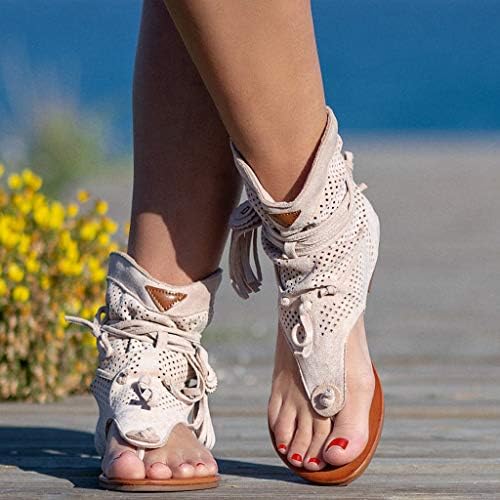 Сандали за жени, ежедневни летни дамски сандали за момичета, ретро-богемные сандали с пискюли, дамски плажни обувки на
