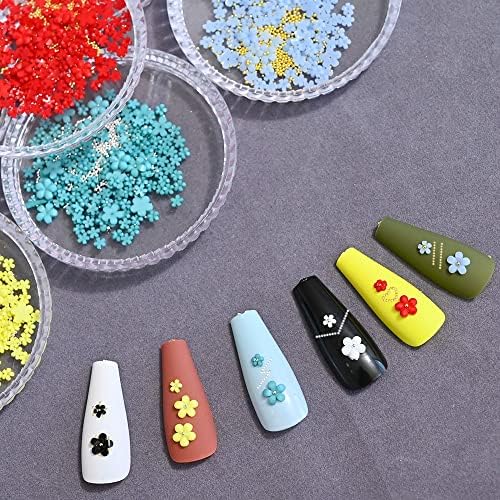 кристали за нокти във формата на цвете от 3 мм + 6 мм, Кутия за мъниста от неръждаема Стомана, Медальони за нокти със