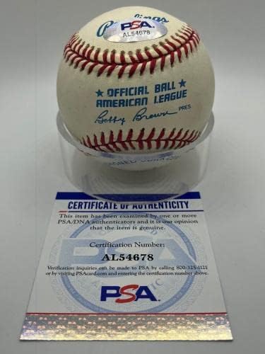 Боб Лемон Кливланд Индианс Подписа Автограф Официален Представител на MLB Бейзбол PSA DNA * 78 - Бейзболни топки С Автографи
