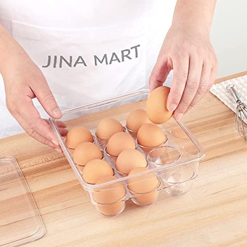 Штабелируемый Пластмасов държач за яйца JinaMart, Пластмасови Поставки за яйца без Бисфенол А с капак за хладилник, Тава/чекмеджето