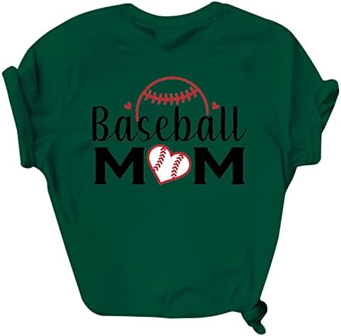 Бейзбол Мама Тениски Бейзбол Любов Графични Тениски Дамски Летни С Писмото Принтом Риза С Къс Ръкав