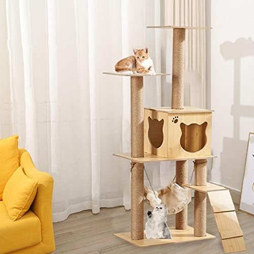 KOAIUS Cat Climb Tree Activity Stand Многопластова платформа Игра Multi Къща за катерене Котки Лесно Инсталиране Апартамент за котки, Здрав Мебели за Домашната котка (Цвят: Стил C)