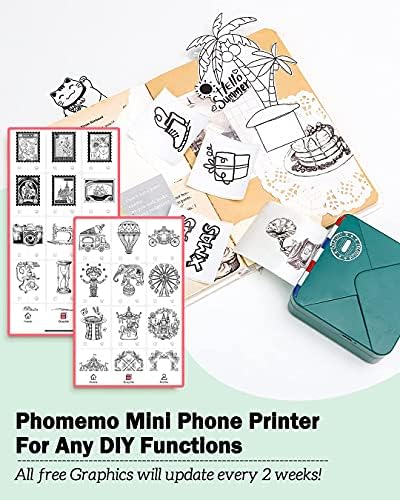 Джобен мини принтер Phomemo M02S 304 точки на инч - мини Фотопринтер с термопринтером Bluetooth за печат на снимки, за