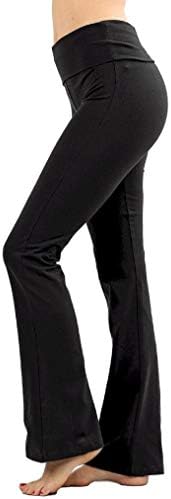 Дамски панталони за Йога Zenana от Еластичен Памук Голям Размер, с окачени Талия, Разкроена Панталони за Йога