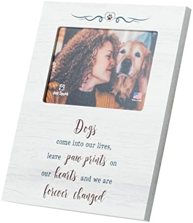 Отпечатъци от лапи В нашите Сърца - домашни любимци, за Кучета - Хоризонтална Дървена рамка