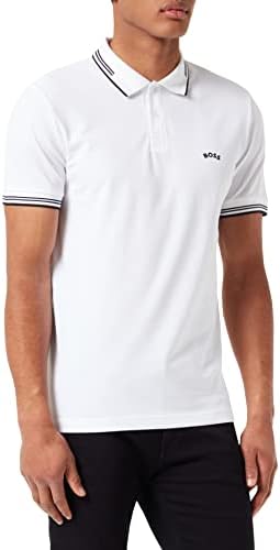Мъжка риза с къси ръкави с Извито логото на Пол БОС с извито лого