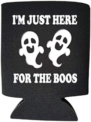 Забавен Охладител за буркани на Хелоуин - Аз съм тук само заради Boos - Подарък Титуляр за Алкохол на Хелоуин