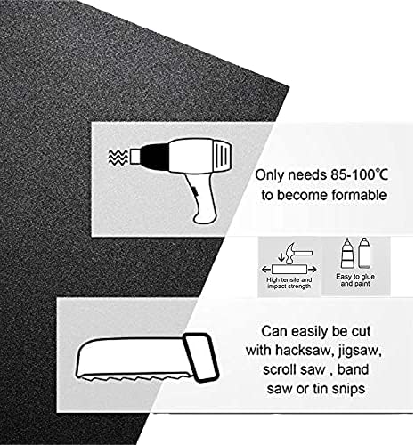 ABS-черен Пластмасов лист 1/16 x 12 x 12 Канава на Вакуумно формоване с 1 ръка (опаковка от 8 броя)