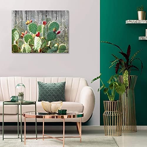 Woxfcart Картина с Кактусом Платно на Стенно Изкуство, Тропическо Зелено Растение за развитие на Селските Спалня Декор