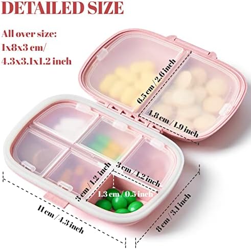 Кутия-Органайзер за таблетки от 4 опаковки с Етикети, 8 Офиси, влагоустойчив, отговарят на високи Калъф за Таблети, Преносими