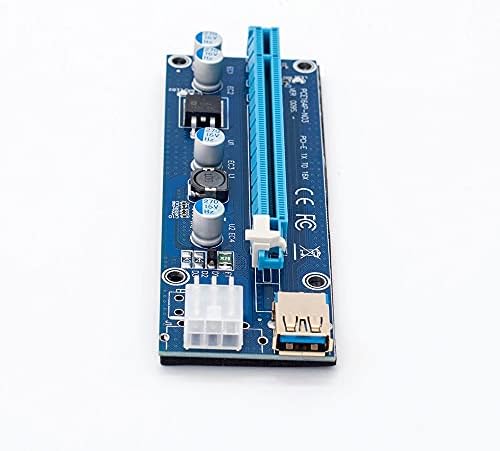 ELIATER PCI-E Странично Card Адаптер, PCIE от 1X до 16X с кабел USB 3.0 и SATA до 6Pin за майнинга Bitcoin монети Litecoin