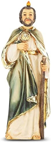 Статуя на Свети Франциск от Асизи, Покровител на Католическата църква, рисувани Ръчно Смола, с Молитва карта, 4 Инча