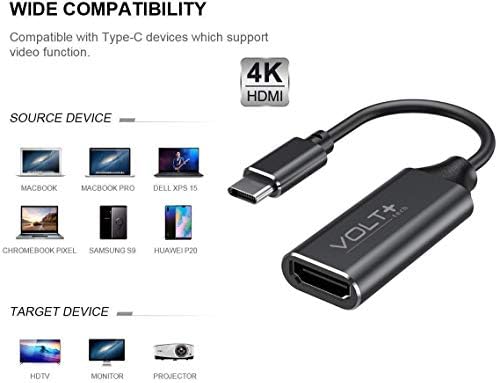 Работи от комплекта на VOLT PLUS ТЕХНОЛОГИИ 4K, HDMI USB-C е съвместим с професионален водач LG 15Z90N-U. ARS5U1 с цифрово