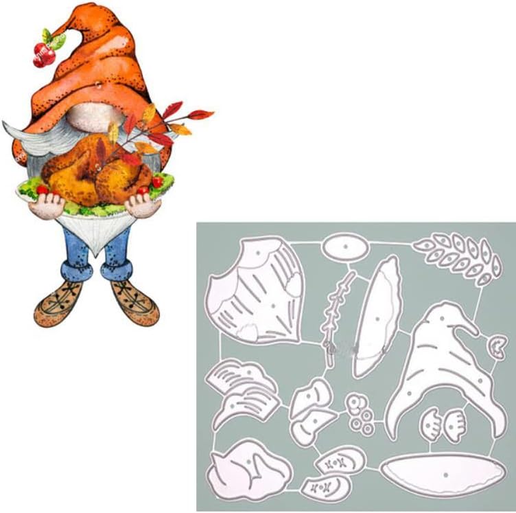 Метални Печати на Gnome на Деня на Благодарността, Щанци За Рязане на Метал Gnome за Деня на Благодарността, Шаблони