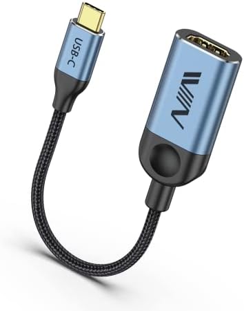Кабел IVIIN USB C-HDMI Adapter 4K, Адаптер Type-C-HDMI за Thunderbolt 3, Преносим високоскоростен USB адаптер C, съвместим