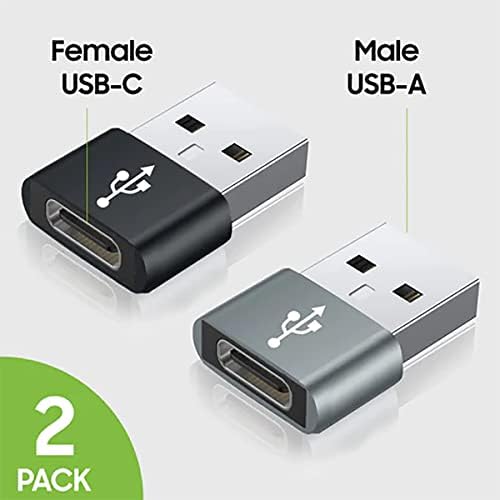 Бърз USB адаптер-C Female USB Male, който е съвместим с вашите ZTE Imperial Max XL за зарядни устройства, синхронизация,