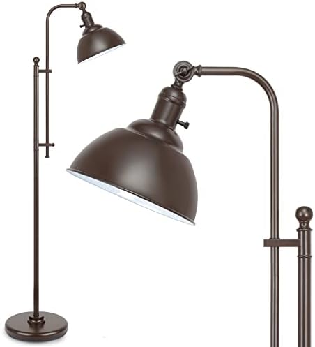 Индустриален под лампа, Лампи в Селски стил с 3 Цветови Температури, Високи Стая Светлини, Регулируем По Височина и Изголовью