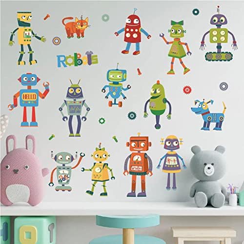 Стикери за стена с Роботи, Образователни Стикери за стена, Водоустойчиви Стикери за Класната Стая, Декорация на стените