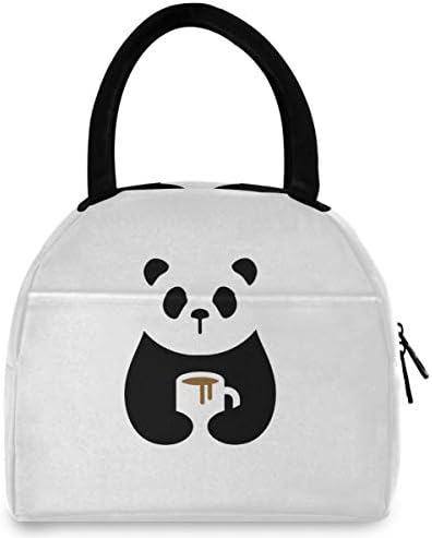Случайна чанта за обяд Дамски - Panda Coffee Голяма Запечатани чанта за обяд с плечевыми ремъци за работа за Мъже