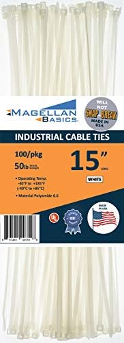 100 Опаковки кабелни основи на мълния Heavy Duty Произведено в САЩ, 8 инча, черни (произведено в САЩ, не се разпадат