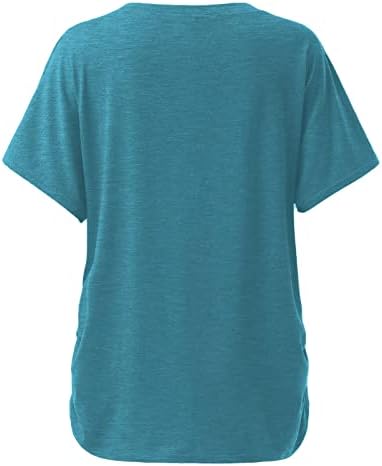MIASHUI Риза с дълъг Ръкав Дамски Риза с Къси Ръкави И V Образно деколте Однотонная Мека Свободно Намаляване на Летни