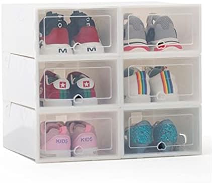 DEPILA Штабелируемые Кутии За съхранение на обувки В Гардероба 6 Опаковки Кутия За съхранение на Обувки Прозрачна Пластмасова