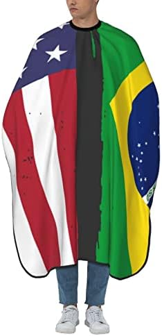 Наметало за Фризьор с Флага на САЩ, Бразилия, Професионален Водоустойчив Наметало за Фризьор, Антистатик Наметало За