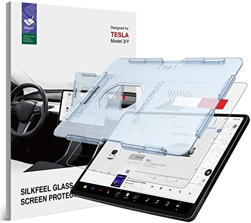 Защитно фолио от закалено стъкло Fabunor Silkfeel, съвместима със сензорен екран Tesla Model 3 / Tesla Model Y 15 с центъра