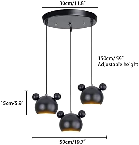 Aozu Мультяшная Мишката, Окачена лампа Скандинавски Железен Полилей Скъпа Забавна Детска Спалня Тавана Лампа с Абажуром