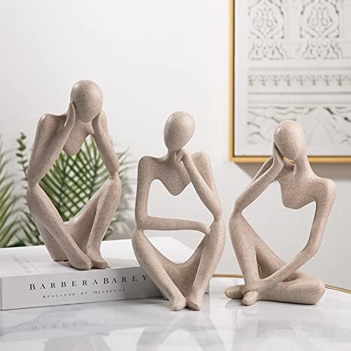 Набор от Статуи на UMYTH Thinker от 3 теми, Декорации От смола Thinker от Пясъчник, Скулптура в Абстрактен стил, Колекционерски