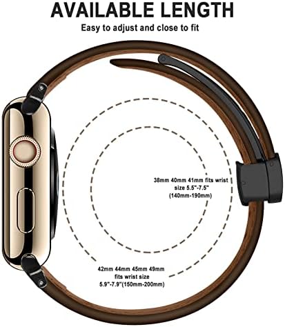 За Apple Watch Каишка 49 мм 45 мм 41 мм 44 мм 40 мм 42 мм, 38 мм, Женски, мъжки Въжета iWatch Кожа Магнитна Гривна-Маншет