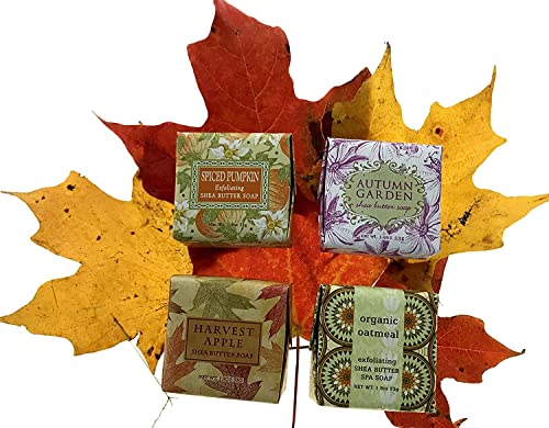 Пробник сапун Earth Essence - Подаръчен комплект от 4 аромати (Ябълка на реколтата, Тиква с подправки, Есен градина и