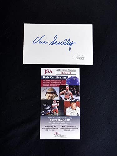 Вина Скъли, Сертифициран Jsa, Подписано на Главната Картичка с Автограф на Бейзболен клуб Hof Auto Dodgers - MLB Cut
