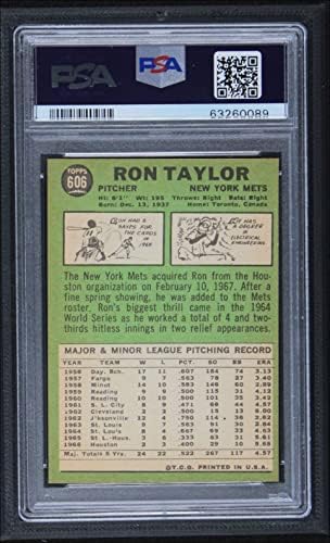 1967 Topps 606 Рон Тейлър, Ню Йорк Метс (Бейзболна картичка) PSA PSA 7.00 Метс