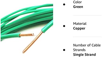 PHAT SATELLITE INTL Кабел Заземяване хлебна чиста Мед, жило 12 AWG, обвивка от PVC THW, За употреба в сухи помещения