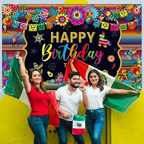 Мексиканска Фиеста Тематичен Фон Честит Рожден Ден Мексико Синко Де Майо Вечерни Украса Фиеста Банер Карнавални Аксесоари