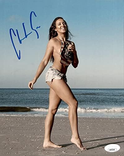 Челси Грийн Подписа WWE NXT Beach 8x10 Снимка 1 Impact Laurel Ван Нес JSA COA - Футболни снимки с автографи