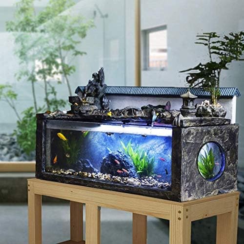 ZYZMH Малък аквариум за риби, ландшафтен дизайн, аквариум, офис, хол, домашен настолен аквариум, украса, екологичен аквариум