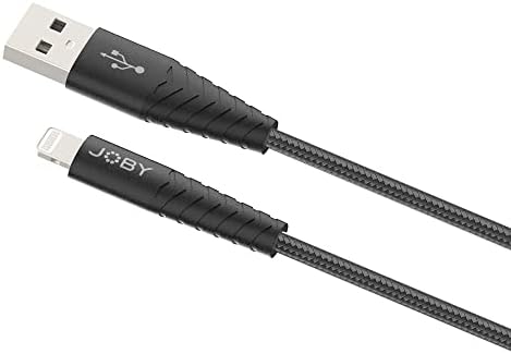 Кабел JOBY USB Светкавица, Кабел за зареждане и синхронизация, дължина 1,2 м, Бял, Съвместим с iPhone, iPad и iPod, сертифициран