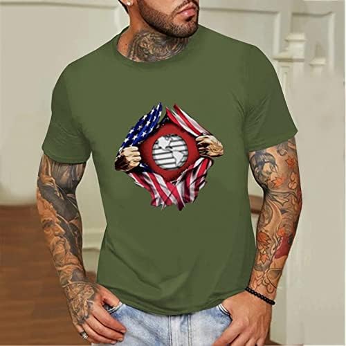 HDDK/ патриотични Мъжки тениски с къс ръкав, Летни Ежедневните Свободни Модни Основни тениски с кръгло деколте и принтом